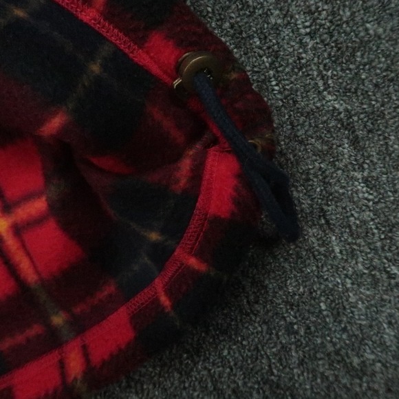 Lauren Ralph Lauren Hoodie Womens Large Red Plaid Oversized Flannel Sweater - Picture 6 of 9